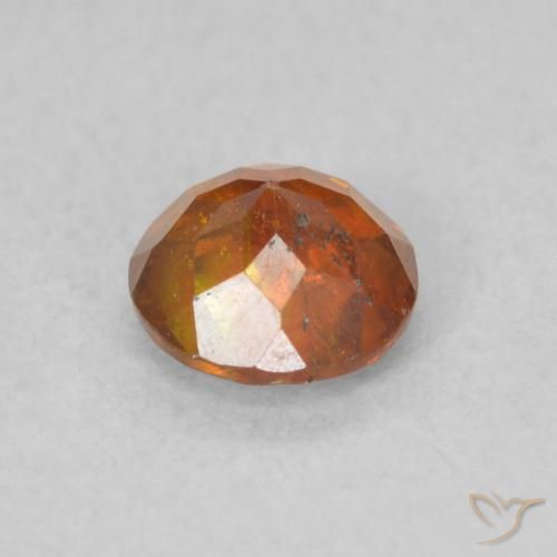 Esfalrita Naranja rojizo natural de 0.72 ct, Redondo, SI