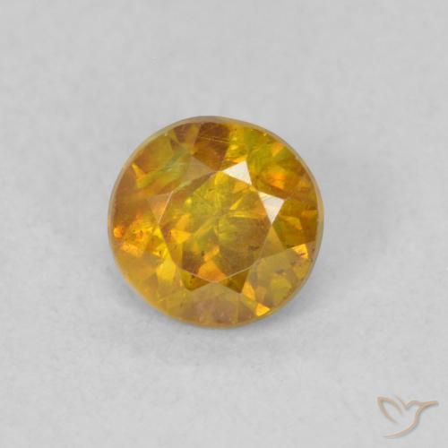 0.62ct Natural Marrón-oro Esfalrita, Redondo, SI