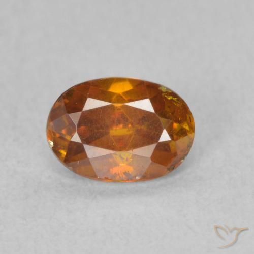 0.62ct Natural Naranja medio esfalerita, Ovalada, SI