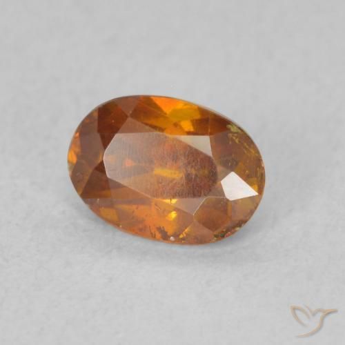 Esfalrita Naranja medio natural de 0.62 ct, Ovalada, SI