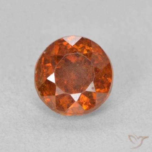 0.85ct Natural Medium Dark-Orange esfalerita, Redondo, SI