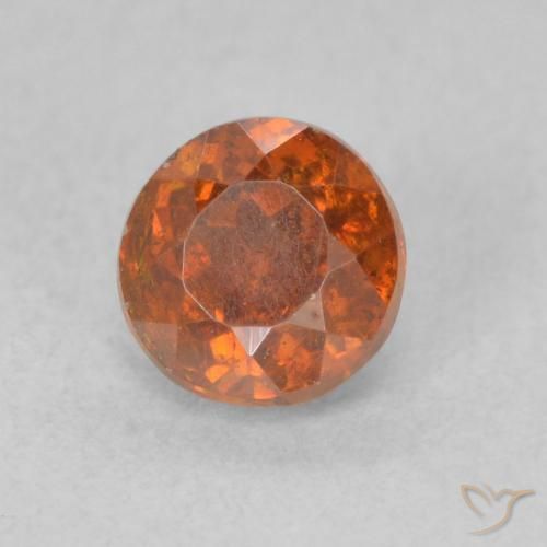 Esfalrita Medium Dark-Orange natural de 0.85 ct, Redondo, SI