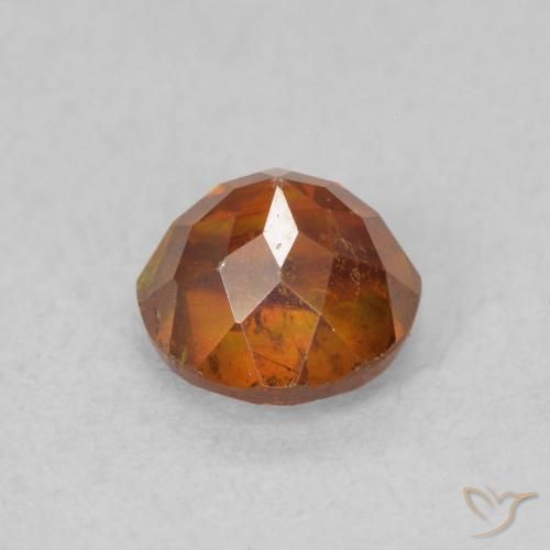 Esfalrita Medium Dark-Orange natural de 0.85 ct, Redondo, SI