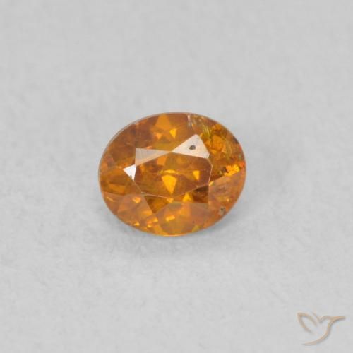 0.33ct Natural Naranja oscuro esfalerita, Ovalada, SI