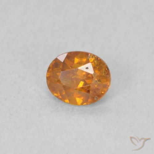 Esfalrita Naranja oscuro natural de 0.33 ct, Ovalada, SI
