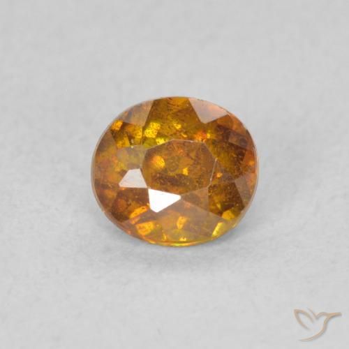 0.52ct Natural Naranja terroso esfalerita, Ovalada, SI