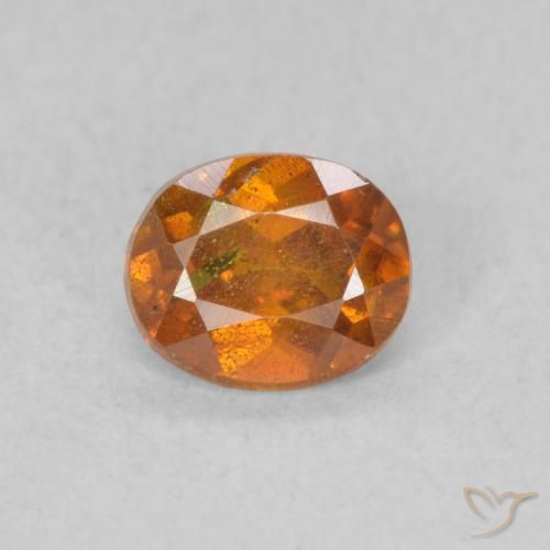 0.55ct Natural Medium Dark-Orange esfalerita, Ovalada, SI