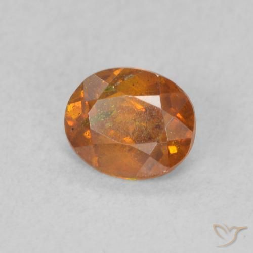 Esfalrita Medium Dark-Orange natural de 0.55 ct, Ovalada, SI