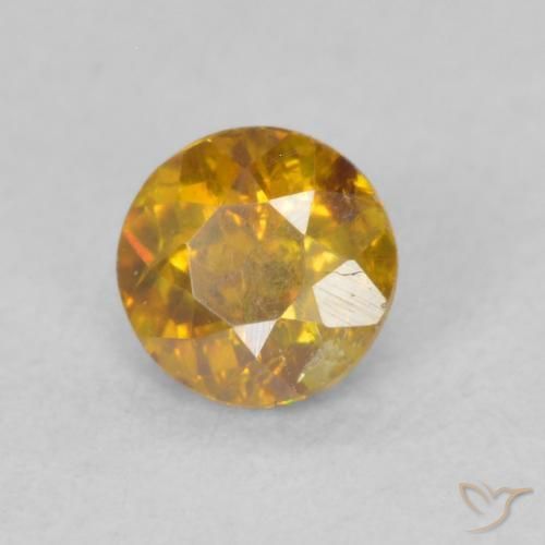 Esfalrita Naranja terroso natural de 0.39 ct, Redondo, SI