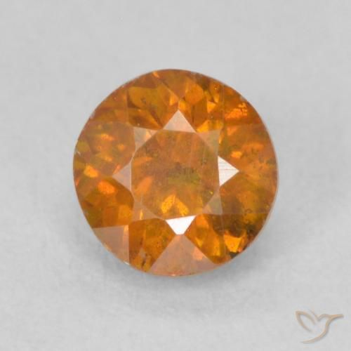 0.64ct Natural Naranja sidra Esfalrita, Redondo, SI
