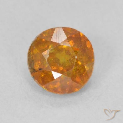 0.48ct Natural Naranja claro esfalerita, Redondo, SI