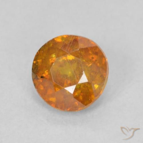 Esfalrita Naranja claro natural de 0.48 ct, Redondo, SI