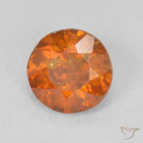 Esfalrita Naranja medio natural de 0.62 ct, Redondo, SI