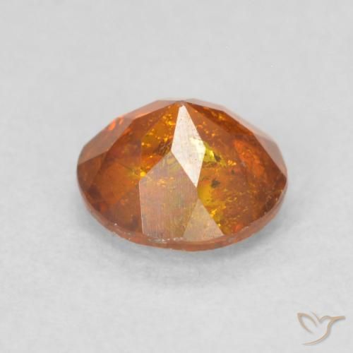 Esfalrita Naranja medio natural de 0.62 ct, Redondo, SI