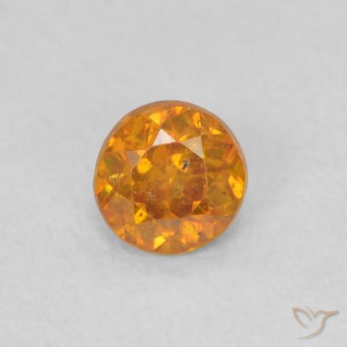 0.27ct Natural Naranja albaricoque esfalerita, Redondo, SI