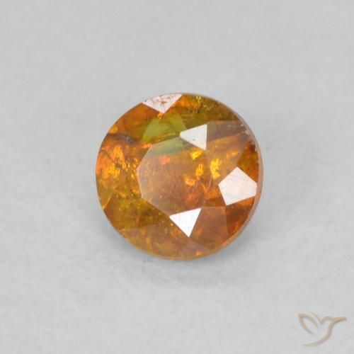 Esfalrita Naranja medio natural de 0.30 ct, Redondo, SI
