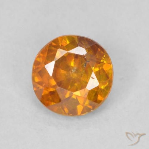 0.35ct Natural Naranja terroso Esfalrita, Redondo, SI