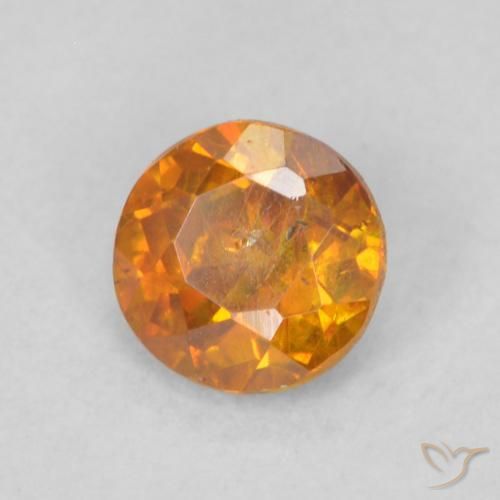 Esfalrita Naranja terroso natural de 0.35 ct, Redondo, SI