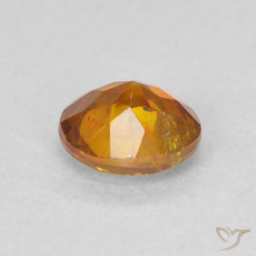 Esfalrita Naranja medio natural de 0.42 ct, Redondo, SI