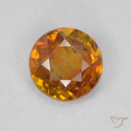 0.41ct Natural Naranja marrón Esfalrita, Redondo, SI
