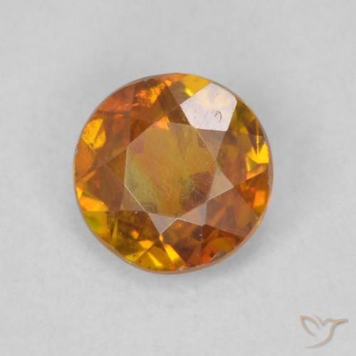 Esfalrita Naranja marrón natural de 0.41 ct, Redondo, SI