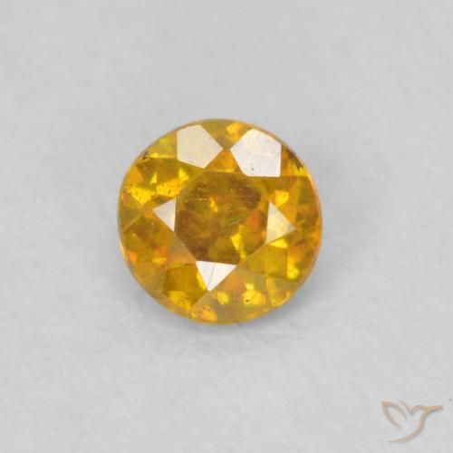 0.30ct Natural Naranja dorado Esfalrita, Redondo, SI