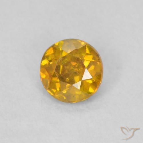 Esfalrita Naranja dorado natural de 0.30 ct, Redondo, SI
