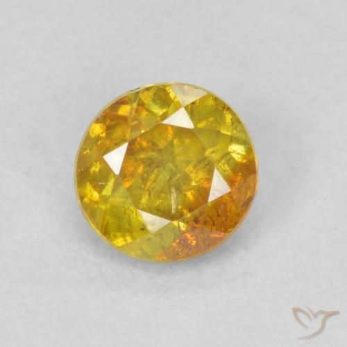 0.40ct Natural Naranja albaricoque esfalerita, Redondo, SI