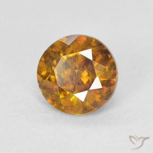 Esfalrita Marrón-oro natural de 0.92 ct, Redondo, VS-SI