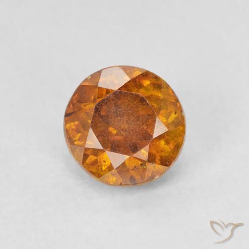 0.80ct Natural Marrón-oro esfalerita, Redondo, VS-SI