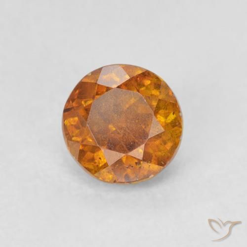Esfalrita Marrón-oro natural de 0.80 ct, Redondo, VS-SI