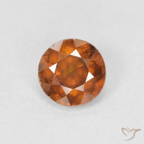 0.62ct Natural Naranja oscuro Esfalrita, Redondo, VS-SI