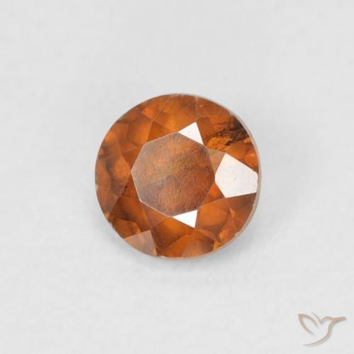 Esfalrita Naranja oscuro natural de 0.62 ct, Redondo, VS-SI