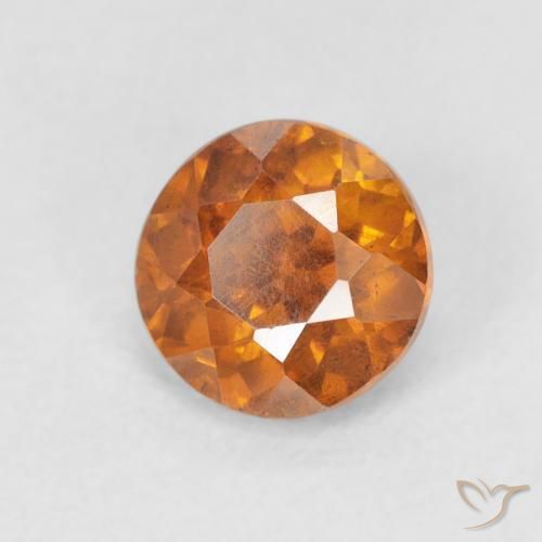 Esfalrita Naranja terroso natural de 0.95 ct, Redondo, VS-SI