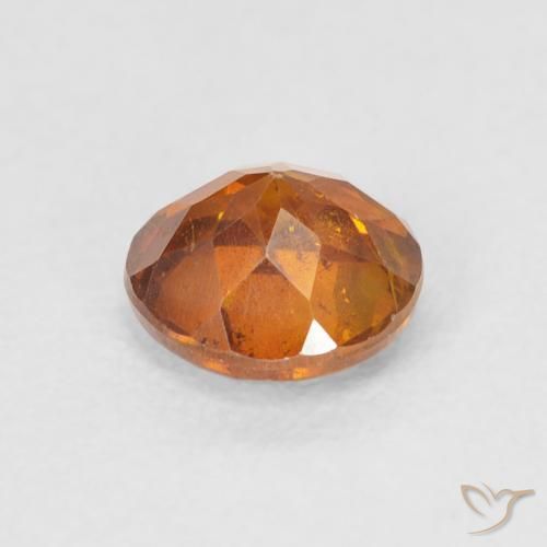 Esfalrita Naranja terroso natural de 0.95 ct, Redondo, VS-SI