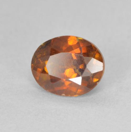 Esfalrita Naranja marrón intenso natural de 1.33 ct, Ovalada, SI