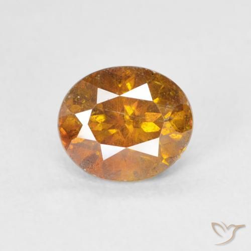 1.44ct Natural Naranja terroso esfalerita, Ovalada, SI
