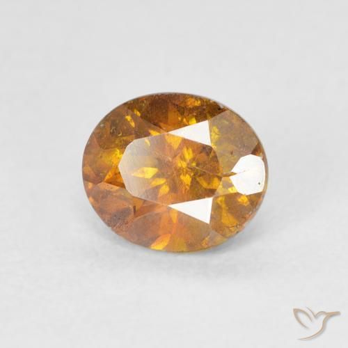 Esfalrita Naranja terroso natural de 1.44 ct, Ovalada, SI