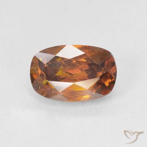1.46ct Natural Naranja oscuro esfalerita, Forma Cojín, SI