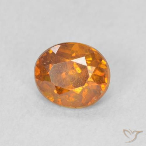 Esfalrita Ámbar naranja natural de 0.54 ct, Ovalada, SI
