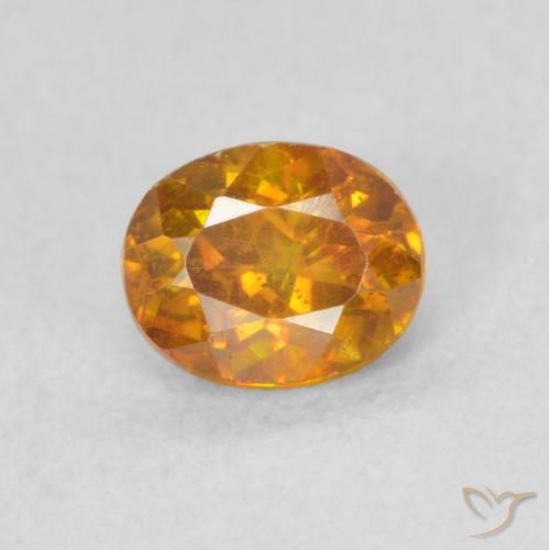 0.59ct Natural Naranja medio esfalerita, Ovalada, SI