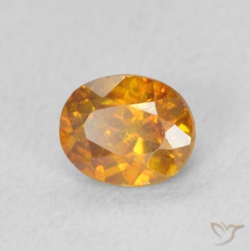 Esfalrita Naranja medio natural de 0.59 ct, Ovalada, SI