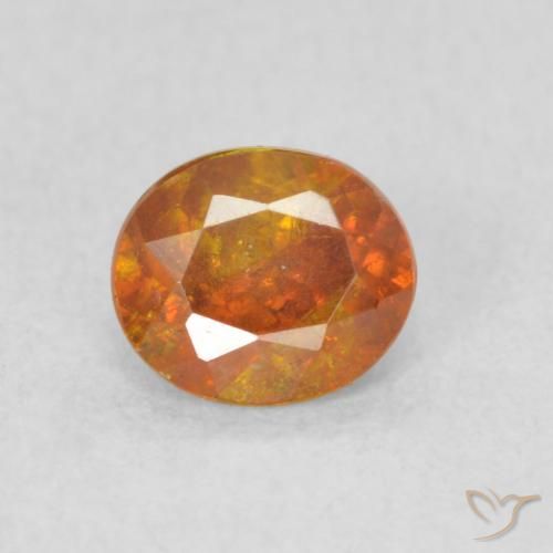 0.58ct Natural Naranja terroso esfalerita, Ovalada, SI