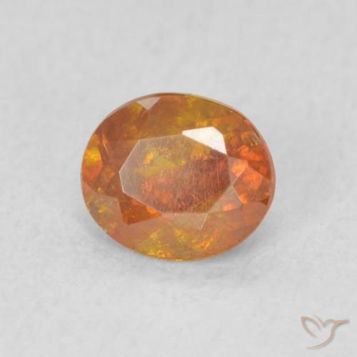 Esfalrita Naranja terroso natural de 0.58 ct, Ovalada, SI