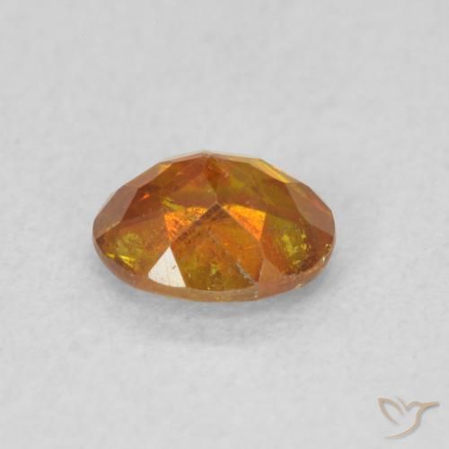 Esfalrita Naranja terroso natural de 0.58 ct, Ovalada, SI