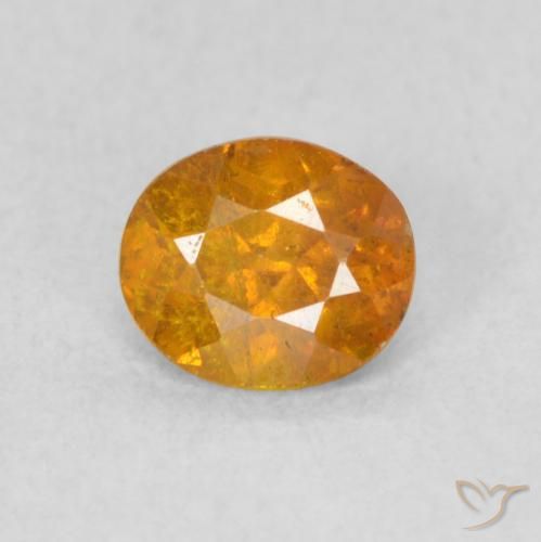 0.56ct Natural Naranja claro esfalerita, Ovalada, SI