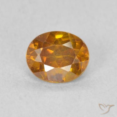 0.56ct Natural Naranja oscuro esfalerita, Ovalada, SI