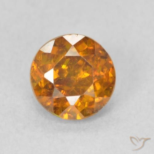 0.77ct Natural Naranja terroso esfalerita, Redondo, SI