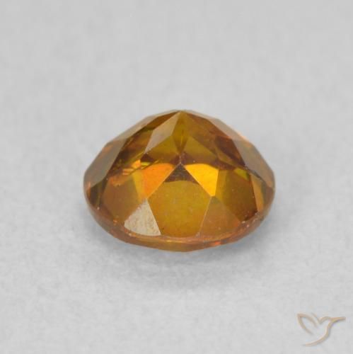 Esfalrita Naranja terroso natural de 0.77 ct, Redondo, SI