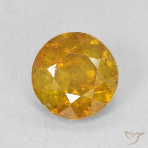 0.84ct Natural Naranja dorado Esfalrita, Redondo, SI